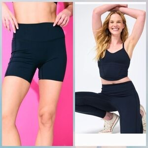 NWT $155 2pc TEREZ  Action Corset Crop Tank in Jet Black SZ LARGE